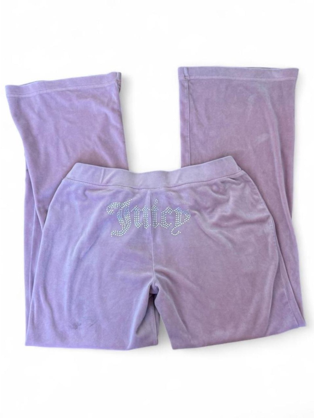 Juicy Couture pink Velour Rhinestone Logo Pants